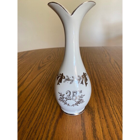 Lefton & Bel-Terr China 25th Anniversary Flower Vase - Picture 4 of 7